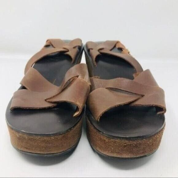 Kork Ease Ava womans Wedge Leather Sandals US9 EU41 B4 brown BoxP - Picture 3 of 8